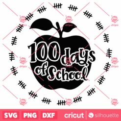 100 Days Apple SVG School Kids SVG