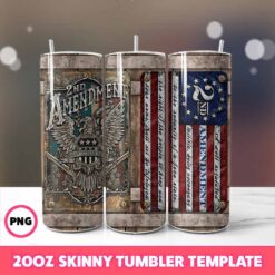 2nd Amendment Tumbler Wrap, 20oz Skinny Tumbler Wrap