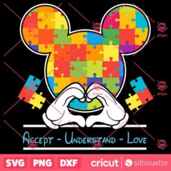 Accept Understand Love Autism SVG Puzzle Piece SVG