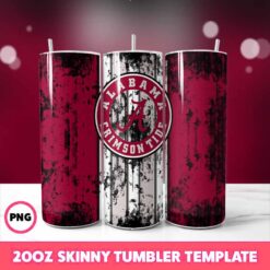 Alabama Crimson Tide Grunge Tumbler Wrap, 20oz Skinny Tumbler Wr