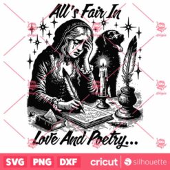 Alls Fair In Love And Poetry SVG Quill Vintage Poets SVG