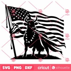 American Cow Soldier SVG Cow With Usa Flag SVG