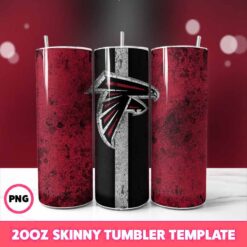 Atlanta Falcons Grunge Tumbler Wrap, 20oz Skinny Tumbler Wrap