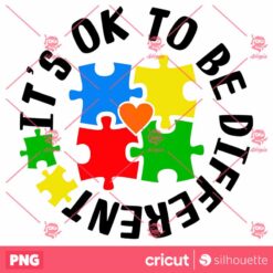 Autism Awareness Fabric Panel Its Ok To Be Different Jigsaw PNG