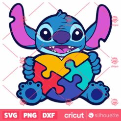 Autism Heart Stitch SVG Puzzle Piece SVG