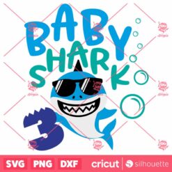 Baby Shark Three SVG Third Baby Birthday SVG