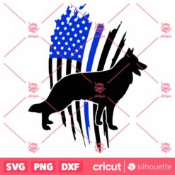 Back The Blue Clipart Us Flag Military Police K9 Dog SVG