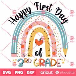 Back To School First Day Of 3Rd Grade Funny Colorful Rainbow SVG