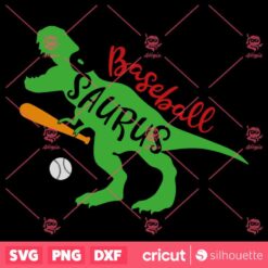 Baseball Saurus Rex SVG Dinosaur Baseball Player SVG