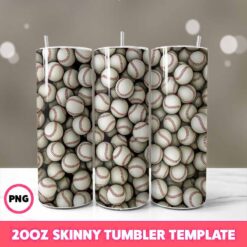 Baseballs Tumbler Wrap, 20oz Skinny Tumbler Wrap