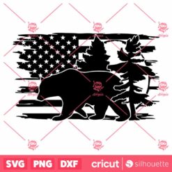 Bear SVG American Distressed Flag SVG