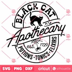 Black Cat Apothecary SVG Halloween CaT Shirt SVG