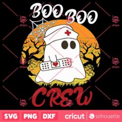 Boo Boo Crew Cute Ghost Rn Nurse Halloween Costume SVG