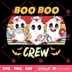 Boo Boo Crew Nurse Halloween Ghost Costume Retro Vintage SVG