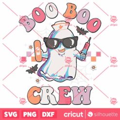 Boo Boo Crew Nurse Halloween GhostGroovy Retro Matching SVG