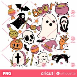 Boo Fall Halloween Horror Face PNG Sublimation