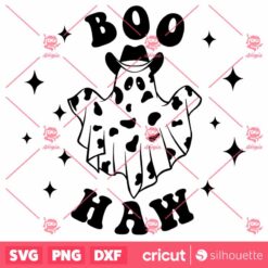 Boo Haw SVG Funny Halloween Cowboy GhostT Shirt Black Design SVG