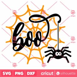 Boo Spider SVG Halloween Spooky Spider With Net T Shirt SVG