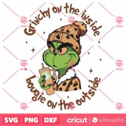 Boujee Leopard Grinchy On The Inside SVG