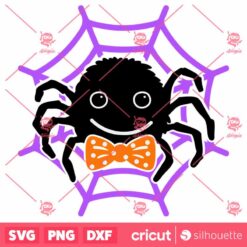 Boy Spider SVG Cute Spider With Bow T Shirt Design SVG