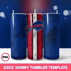 Buffalo Bills Grunge Tumbler Wrap, 20oz Skinny Tumbler Wrap