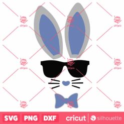 Bunny Boy Eyelashes Glasses SVG Easter SVG