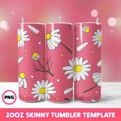 Chamomile Pink Tumbler Wrap, 20oz Skinny Tumbler Wrap