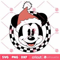 Checkered Santa Hat Mickey SVG Mickey Santa Hat SVG