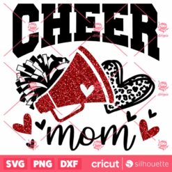 Cheer Mom Red Megaphone SVG Cheerleader T Shirt Design SVG