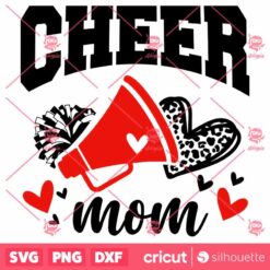 Cheer Mom SVG Football Leopard Print Heart SVG