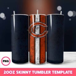 Chicago Bears Grunge Tumbler Wrap, 20oz Skinny Tumbler Wrap