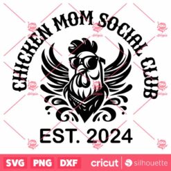 Chicken Mom Social Club SVG Chicken Shirt Design Chicken Sweatshirt SVG