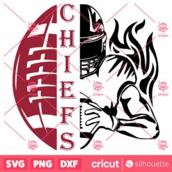 Chiefs Half Football Half Player SVG Kansas City Chiefs SVG