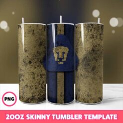 Club Universidad Nacional Grunge Tumbler Wrap, 20oz Skinny Tumbl