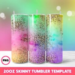 Color Full Leopard Mix Tumbler Wrap, 20oz Skinny Tumbler Wrap