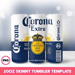 Corona Extra Beer Tumbler Wrap, 20oz Skinny Tumbler Wrap