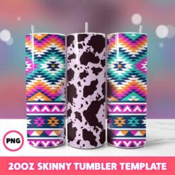 Cow Pattern Mix Tumbler Wrap, 20oz Skinny Tumbler Wrap