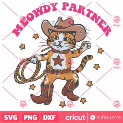 Cowboy Meowdy Partner Cat Meme SVG