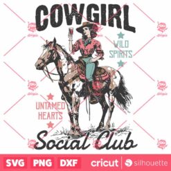 Cowgirl Social Club SVG Cowgirl Shirt Design Western Girl Vector SVG