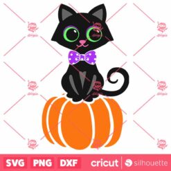 Cute Black Cat SVG Halloween Cat Boy Monogram T Shirt SVG