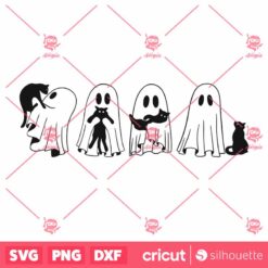 Cute Ghost Cats SVG, Ghost Cats PNG Boo SVG, Halloween SVG