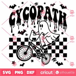 Cycopath SVG Funny Halloween Retro GhostBlack Design SVG