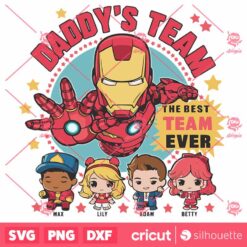 Daddys Team The BestTeam Ever Marvel Dad SVG Iron Man SVG