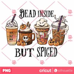 Dead Insde But Spiced PNG Halloween Coffee PNG