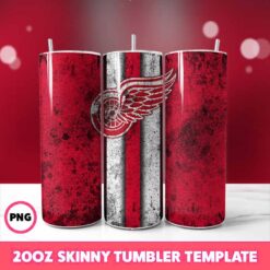 Detroit Red Wings Grunge Tumbler Wrap, 20oz Skinny Tumbler Wrap