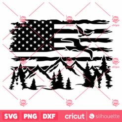 Distressed Mountain Flag SVG Mountain SVG