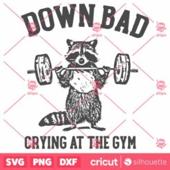 Down Bad Crying At The Gym Raccoon Meme SVG