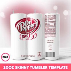 Dr Pepper Diet Tumbler Wrap, 20oz Skinny Tumbler Wrap