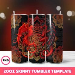 Dual Dragons Phoenix 20oz Skinny Tumbler