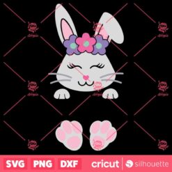 Easter Bunny For Girl Cute Easter Rabbit SVG File